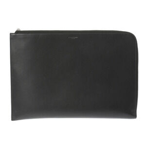 SAINT LAURENT Black Calfskin Clutch Bag